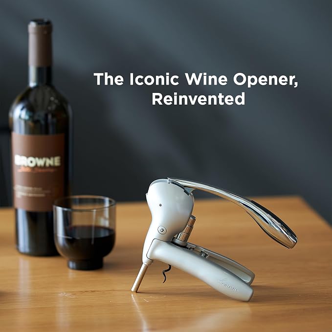 Rabbit Lever Corkscrew Wine Opener with Built-In Foil Cutter – Easy-to-Use Manual Wine Bottle Opener for All Cork Types, Ergonomic Design for Effortless Uncorking