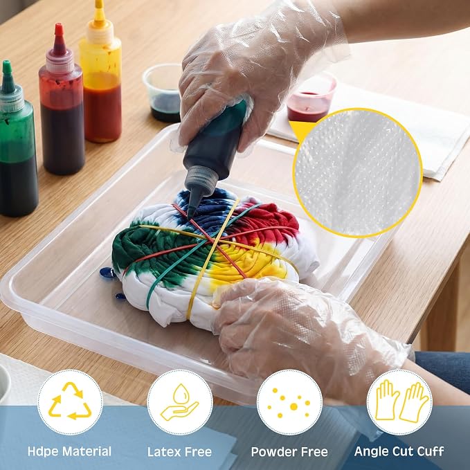 2000 Pcs Rubber Bands Kit for Tie Dye Projects Craft Project Colorful Elastic Rubber Band with 200 Pairs Gloves 200 Sealed Bags for Office Supplies Tie Dye Accessories