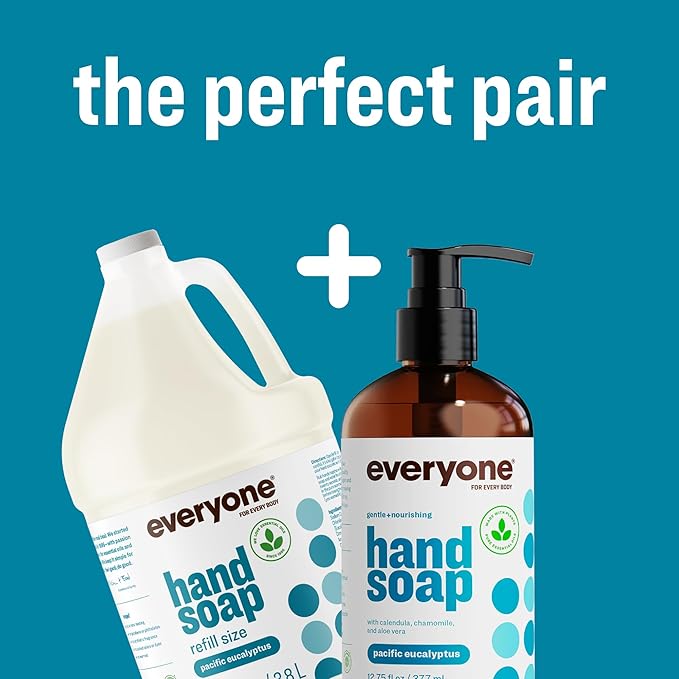 Everyone Liquid Hand Soap Refill, 1 Gallon, Pacific Eucalyptus, made with Essential Oils for kitchen and bathroom