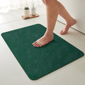 TYUU Bathroom Mat Quick Dry, Bathroom Rugs Non Slip Washable Thin Absorbent Bath Mat Fits Under Door Bathroom Floor Mat Perfect for Bath, Shower, or Sink 16"x24" Dark Green