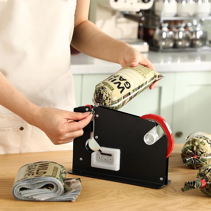Talltalk 200 Pcs Wild Game Meat Bags with Steel Tape Bag Sealer 2 Bag Sealing Tape 1 lb Ground Meat Bags Sausage Burger Packaging Storing Processing Protect Your Meats from Freezer Burn