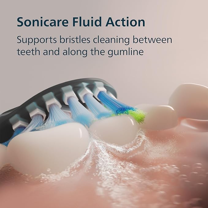 Philips Sonicare 6500 Series Electric Toothbrush - Next-Generation Sonicare Technology, Pressure Sensor, 9 Brushing Settings, SmarTimer, BrushPacer, 21-Day Runtime, Travel Case, Navy Blue, HX7413/07