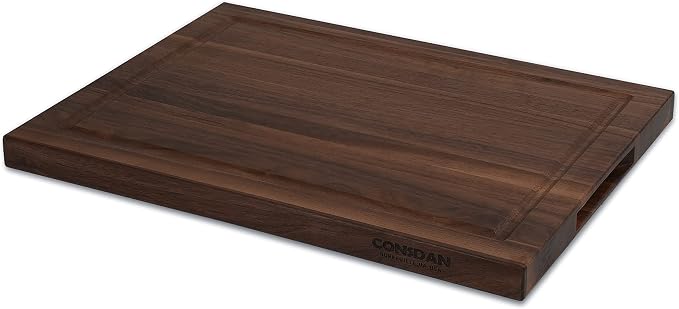 Walnut Cutting Board for Kitchen, USA Grown Hardwood, 16 x 12, with Invisible Inner Handle, Prefinished with Food-Grade Oil, Suitable for Kitchen Edge Grain, 1" Thick