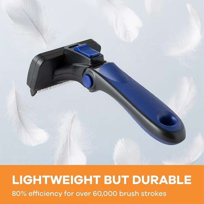 Deshedding Dog Brush for Short/Medium Hair (Small,Blue) – Gentle Deshedding Tool for Dogs & Cats – Reduces Shedding, Without damaging Topcoat. Removes Loose Fur & Dead Undercoat.