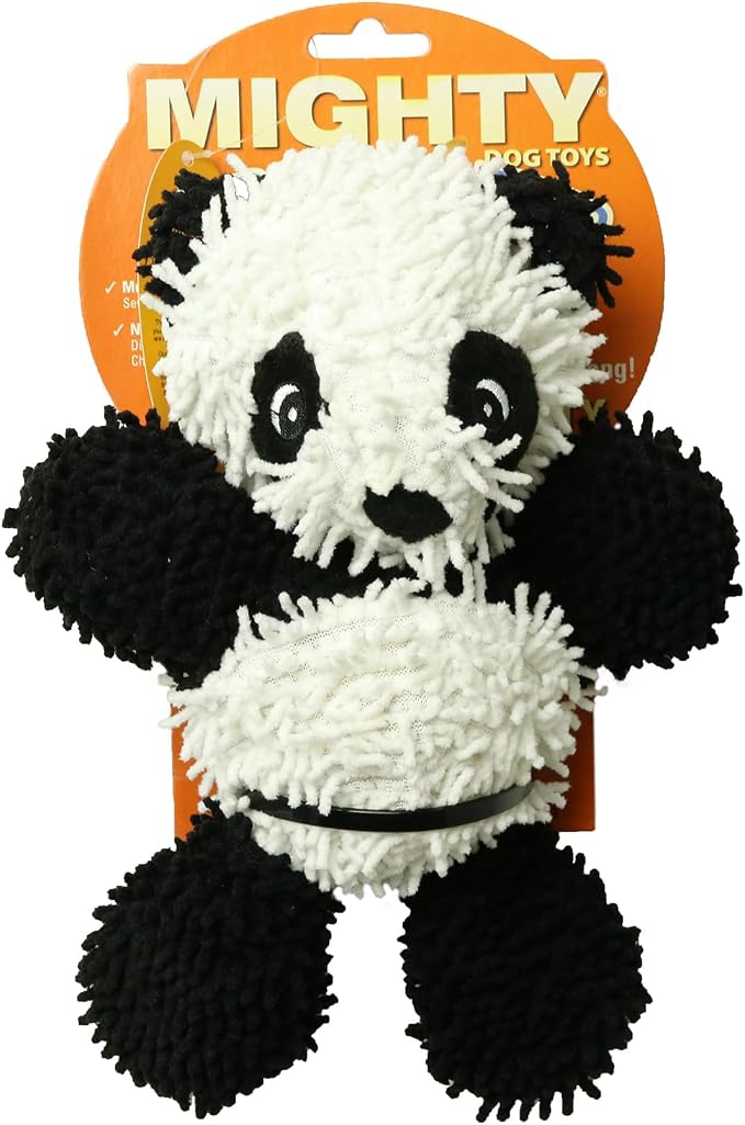 MIGHTY® 2 Pack Microfiber Medium Panda Dog Toys | Ultra Durable Plush Toy with Multiple Layers & Reinforced Seams , Washable and Floats , Mighty® Construction