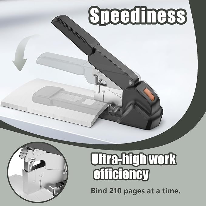 Heavy Duty Stapler, Industrial Grade, 240 Page Capacity, Ergonomic, Effortless, Extra Large Desktop Stapler, Suitable for Offices and classrooms, Anti-Jamming Metal Construction, Includes Staples.