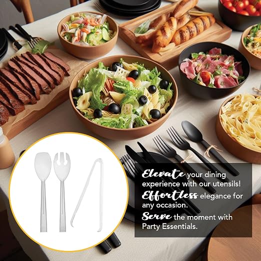 Party Essentials N64 Serving Tongs, 6-1/2", Clear (Pack of 48)