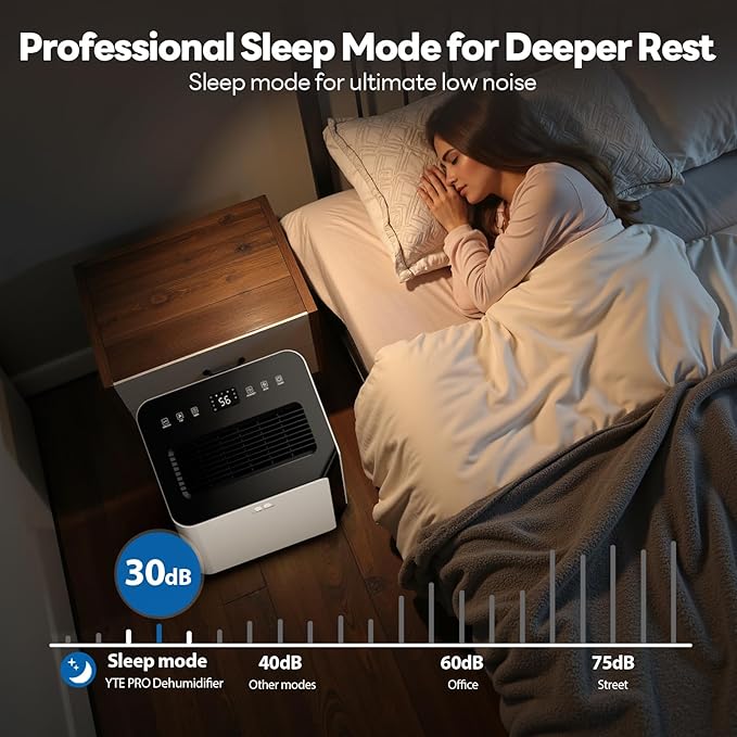 FreAire 54Pint 4500Sq.Ft Dehumidifier for Basement with Drain Hose, 30dB Quiet Compressor Dehumidifiers for Home, Front LED Digital Humidity Display for Bedroom, Bathroom, 1.13 Gallon Water Tank