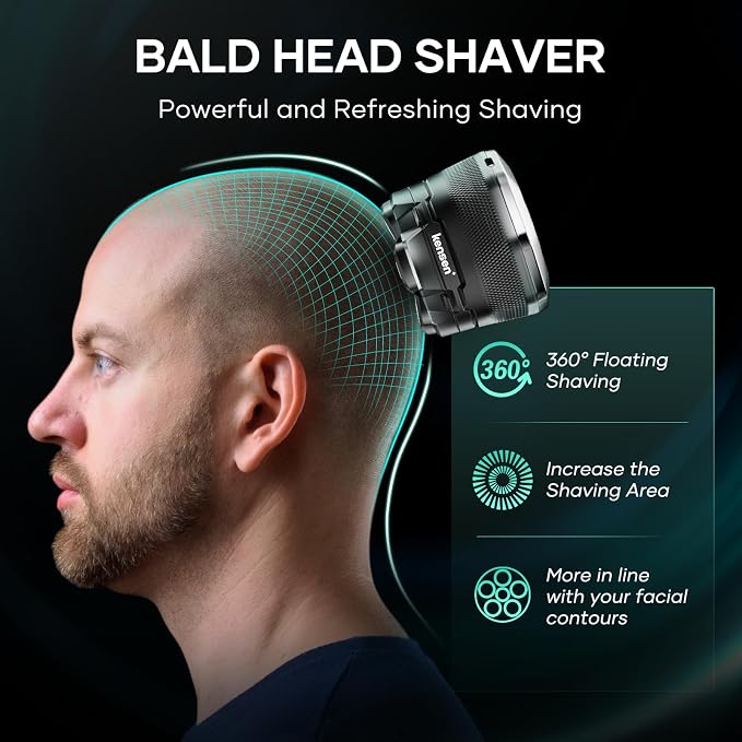 kensen 6D Head Shavers for Bald Men Magnetic Blade Replacement Head, Compatible with 6D Head Shavers for Magnetic Blade Head Razor Men's