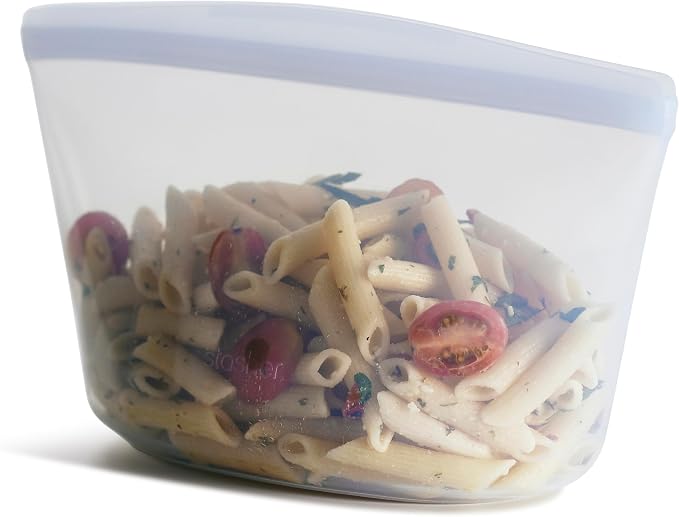 Stasher Premium Reusable Silicone Food Storage Bowl, Clear, 6-Cup | Food-Safe Silicone, Freezer, Sous Vide, Microwave, Dishwasher, Oven Safe, Meal Prep, Lunch Container, BPA-Free, Eco-Friendly