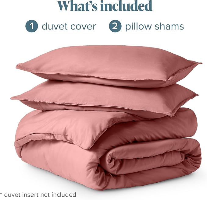 Bare Home Bedding Duvet Cover Queen Size - Premium 1800 Super Soft Collection - Lightweight, Cooling - Soft Breathable Bedding Duvet Cover (Queen, Dusty Rose)