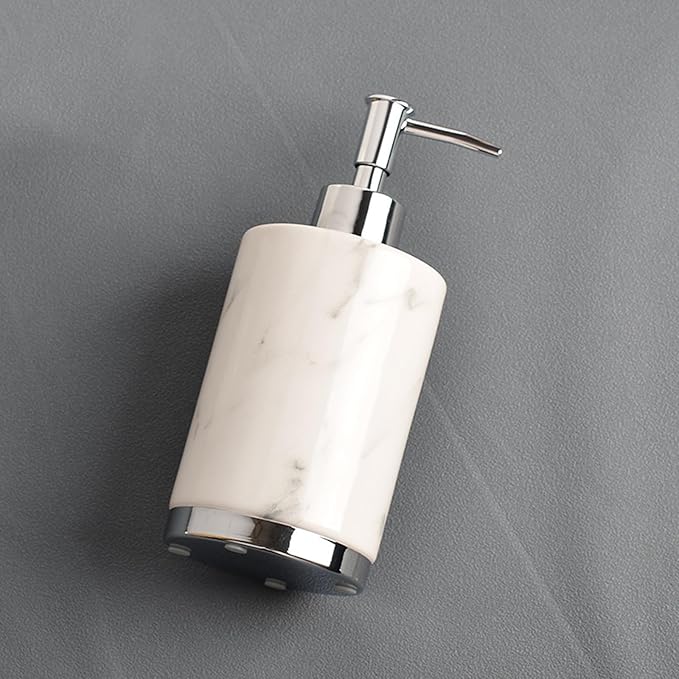 Soap Dispenser Set White, Set of 5 Bathroom Accessories, with 2 Toothbrush Cups, Soap Dish, Toothbrush Cup, Ceramic Soap Dispenser, for Bathrooms, Apartments, Dormitories,White d