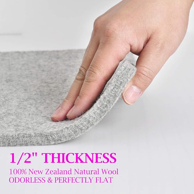 Rdutuok Wool Pressing Mat, 60" x 22", 100% New Zealand Wool Ironing Mat | Extra Large 1/2" Thick Ironing Pad with Carrying Case for Quilting, Sewing, Embroidery and Large Quilt Projects