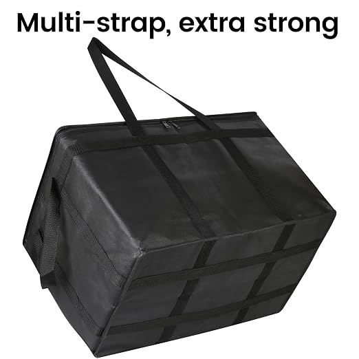 Bodaon 3 Pack Insulated Food Delivery Bags, XXXL Catering Cooler Bag Black | Keeps food hot or frozen for grocery shopping, catering, pizza and rideshare delivery; great for travel and car trips