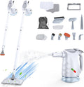 ScrubWiz Handheld Steam Cleaner, 10-in1 Steam Mop with Detachable Steamer, 320ml Water Tank, 10s Fast Heating, Portable Steamer for Cleaning Kitchen, Floor, Tiles, Window, BBQ Grill, Car, White