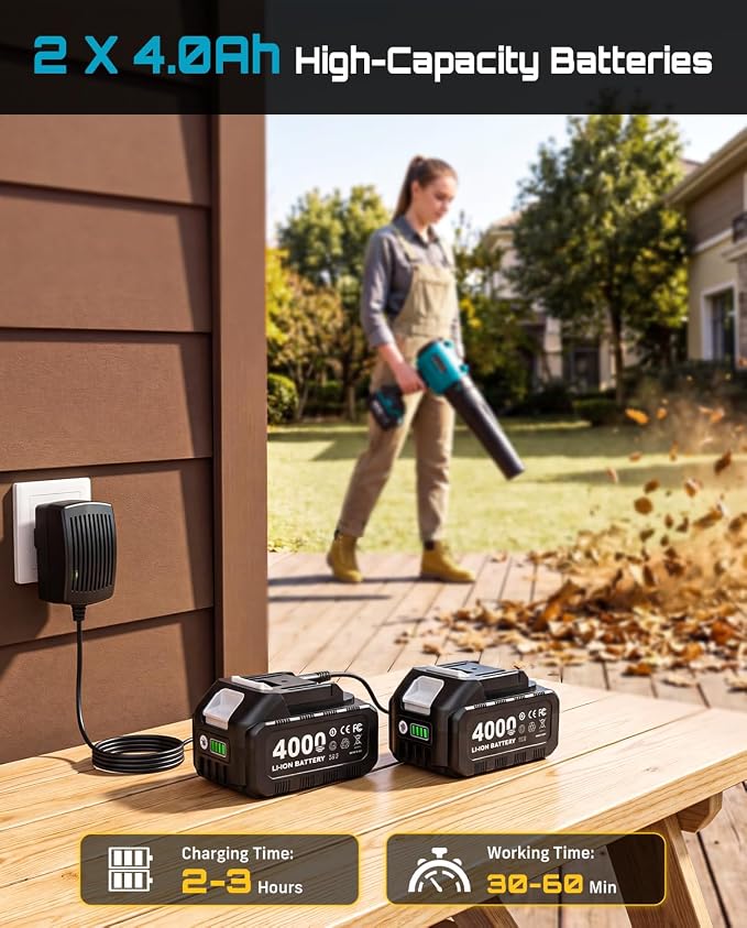 Gutter Cleaning Tools Cordless Leaf Blower for Roof Gutters, 700CFM/200MPH | 3-Speed, 2x 4.0Ah Batteries, 8.9ft Telescopic Pole & 180° Swivel, Clean Gutters from Ground Safely, for Lawn, Patio, Snow