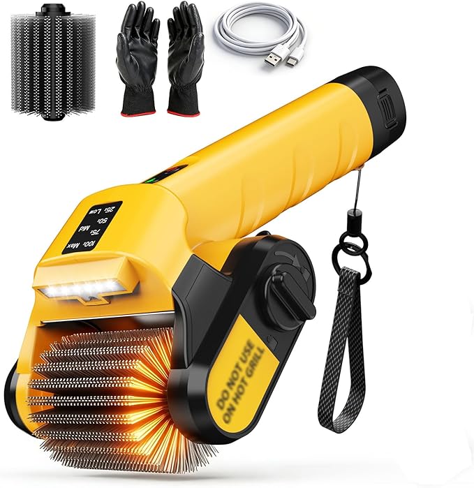5000mAh 350 Mins Runtime Electric Rotary Grill Brush G2, 800RPM Powerful Outdoor Automatic Grill Cleaning Brush, 304 Stainless Steel No Bristle Shedding Cordless BBQ Cleaner