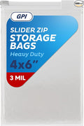 1000 Count - Slider Zip Food Storage Snack Bags, 4" x 6" (8 Ounces) 3 Mil Heavy Duty, Strong & Durable For Freezer Storage, For Sandwiches, Snacks & More. GPI
