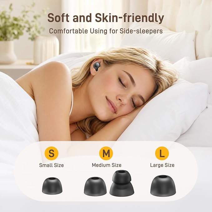 Earplugs for Sleeping, Noise Reduction Earplugs for Snoring, Reusable Soft Silicone Sound Proof Ear Plugs for Side Sleepers Noise Sensitivity for Hearing Protection for Work Sleep Travel HE03