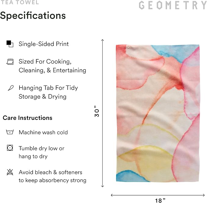 GEOMETRY Spring Kitchen Towels - Double Sided, Quick Dry Microfiber Cloth - Spring & Summer Dish Towels for Kitchen Drying - Premium Quick Dry Towel - Bubbling, 18" x 30" - 1-Pack