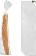 Restaurantware Bag Tek 28 Inch x 6 Inch Bread Bags 250 With Wicket Dispenser Bread Loaf Bags - Micro Perforated Freezer Safe Clear Plastic Baguette Bags Disposable