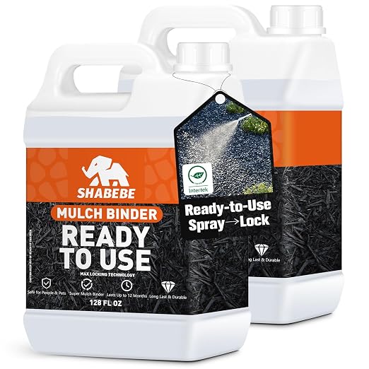 Mulch Binder -2 Gallon Ready to Use Rock Glue for Landscaping, Fast-Dry No Dilution Landscape Rock Glue, Gravel Stabilizer, Intertek Test Pea Gravel Glue, Pet Safe for Garden Bed, Patio, Yard