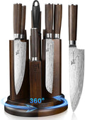 SYOKAMI 2026 Upgrade Knife Set 14 Piece Japanese Style Kitchen Knife Set With 360° Rotatable Magnetic Block, High Carbon Stainless Steel Knives Sets with Steak Knives and Sharpener, Ideal for Gift