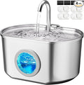 Cat Water Fountain Stainless Steel: 74oz/2.2L Cat Fountain for Drinking | Pet Water Fountain Inside - Automatic Dog Watering Dispenser Bowl - Pet Feeding & Watering Supplies (4 Filters)