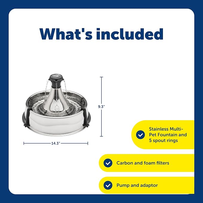PetSafe Drinkwell Stainless Multi-Pet Fountain, red, 8 lb (PWW00-13705) | Customizable 1-5 Water Streams, Rust/Scratch-Resistant Stainless Steel, Carbon and Foam Filters Included
