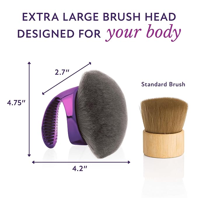 Westmore Beauty Blend & Blur Extra Large Kabuki Leg & Body Makeup Brush - Full Body Coverage Perfector & Self Tanner Blending Brush with Vegan Ultra-Soft Dense Bristles for All Skin Types, Purple
