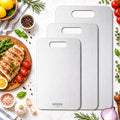 Titanium Cutting Board Set of 3, Titanium Cutting Boards for Kitchen, 100% Double-Sided Titanium Cutting Boards, Separate Raw and Cooked Food Areas, Non-Toxic, Dishwasher Safe (S+ M + L)