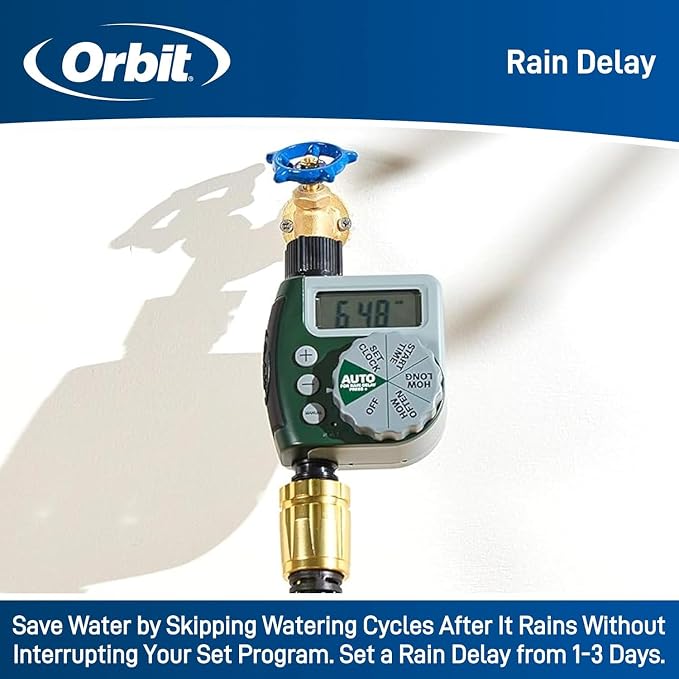 Orbit Programmable Digital Hose Watering Timer - 1 Outlet - Battery Powered - with LCD Screen - Built-in Rain Delay - Water-Resistant - 62061 (3-Pack 1 Outlet)