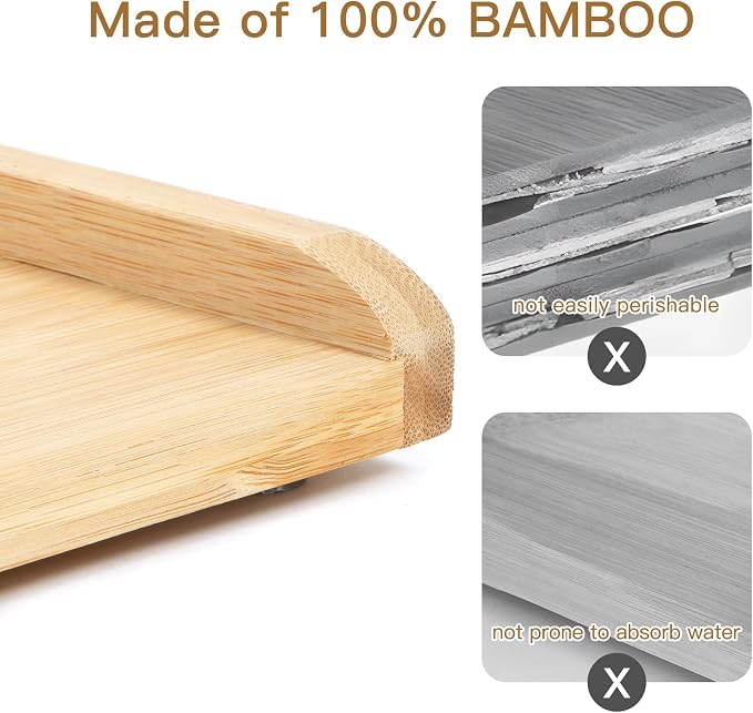 Bamboo Cutting Board Double Sided 28” x 18” with Juice Groove, Large Wooden Cutting Boards for Kitchen, Wood Chopping Board with Side Handles for Fruit, Meat, Kneading Dough