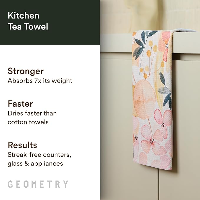 GEOMETRY Kitchen Tea Towels - Quick Dry Microfiber Dish Towels for Kitchen Sleepy Fields, 18" x 30" 1 Pack