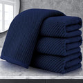 VOOVA & MOVAS Hand Towels 4PC, 100% Cotton, 18x28 in, Navy Blue | Thick, Quick Dry, Soft, Absorbent, Towel Gift Set, Great For Birthday, Housewarming, Holiday Gift