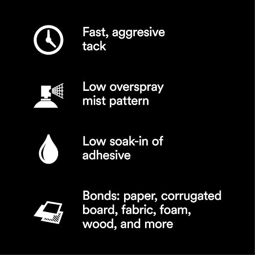 3M Super 77 Multipurpose Permanent Spray Adhesive Glue, Paper, Cardboard, Fabric, Plastic, Metal, Wood, Net Wt 13.44 oz (Pack of 2)