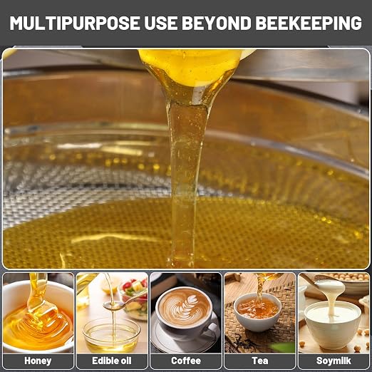 2 Sets Honey Strainer Stainless Steel Double Sieve Honey Filter Strainer Honey Extractor Equipment for 5 Gallon Bucket Bee Keeping Equipment Tools
