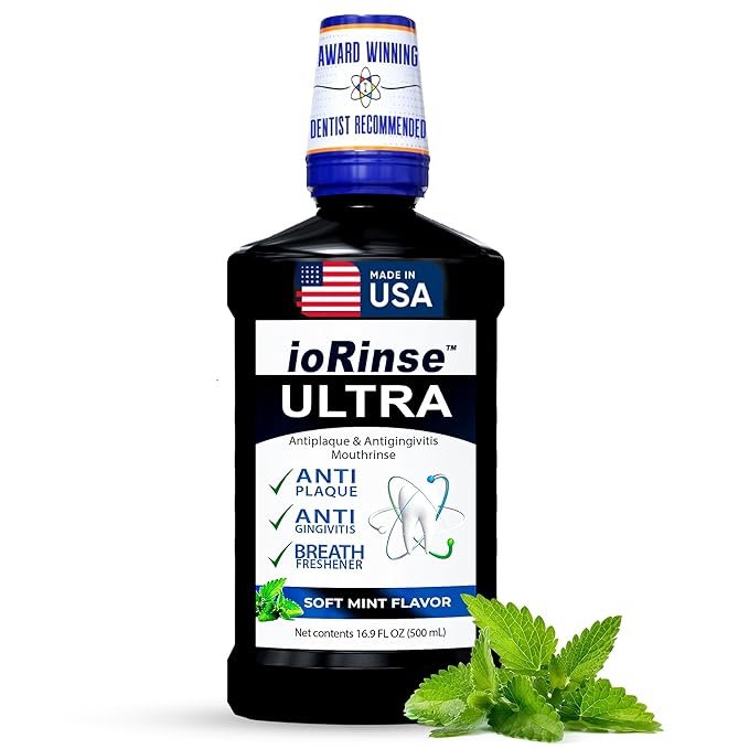 ioRinse Ultra Mouthwash is the Choice of 1,000s of Dentists as the Mouth Wash for Adults and Kids Oral Care and Hygiene. It's an Alcohol Free, Bad Breath Treatment and Gum mouthwash with Xylitol.