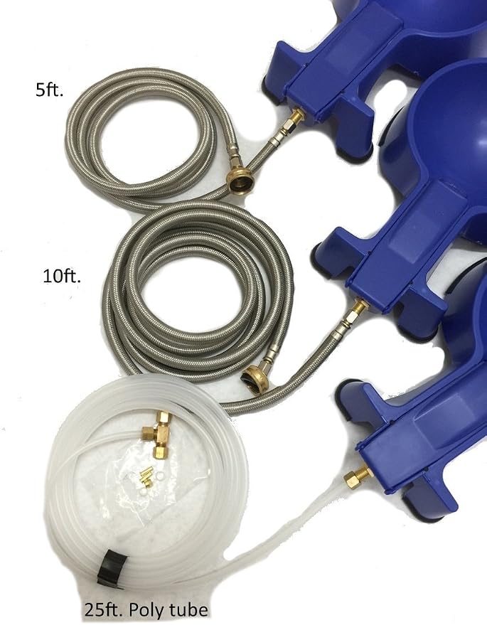 The Easy-Clean Auto-Fill Water Bowl For Dog with (5-Foot) Long Stainless Steel Hose, 32 ounces,Blue
