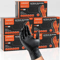 ANBOSON 10 Mil Heavy Duty Industrial Nitrile Gloves, Black Medium 500 Count | 500 Ct Diamond Texture, Disposable Latex Free Rubber Gloves for Auto Repair,Workshop,Warehouses,Chemical Handling Industrial