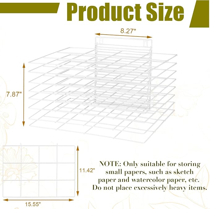8 Shelves Art Drying Rack for Classroom, Paint Drying Rack, White | Drying Rack Classroom, Wall Art Storage Rack, Removable Shelves for Classrooms and Art Studios