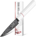 DRGSKL Damascus Fruit Knife 3.5 inch - VG10 Paring Knife with G10 Handle | Japanese VG10 Core, Black Anti-corrosion Coating, Damascus Blade, G10 Handle, Gift Box, Wet Edge Grinding Technology