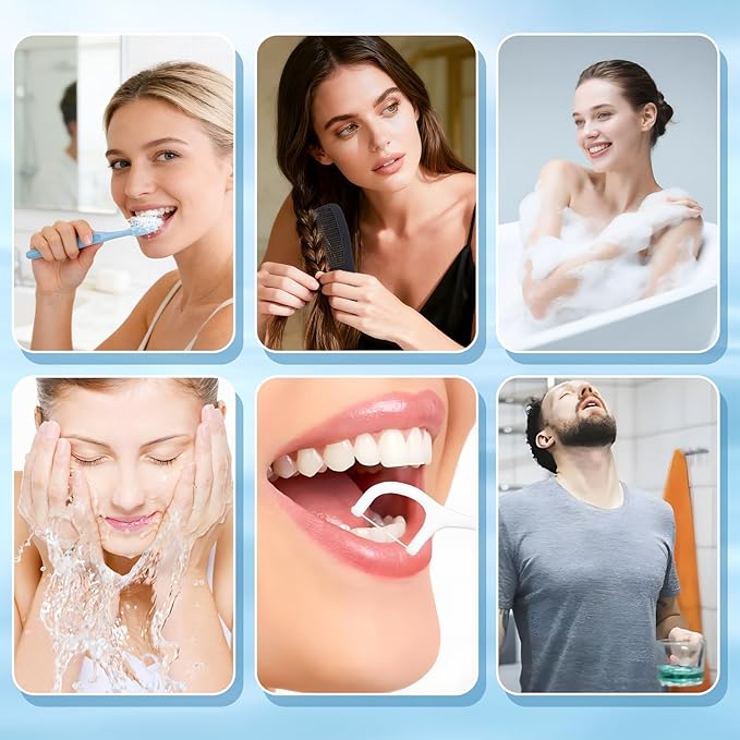Travel Toothbrush Kit Bulk Hygiene Kit Bulk Individually Packed with Mouthwash,Toothpaste,Comb,Zip Bag,Facial Cleanser,Soap and Floss Picks for Hotel Camping Homeless (50)
