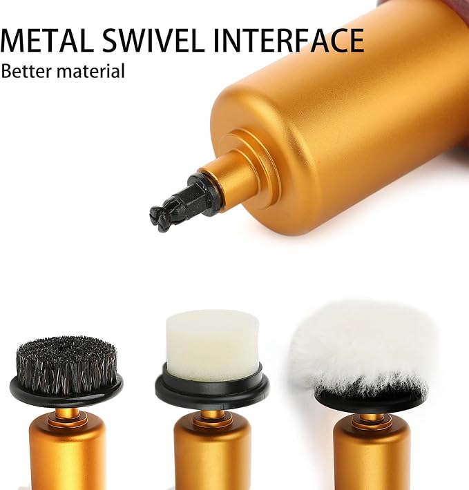 75W Power Electric Shoe Polisher, Adjustable 6 Speed Electric Polisher, Perfect for Leather Shoes and Sneakers, 3 Brush Heads,Time-Saving Solution for Shoe Cleaning (1) (Large)