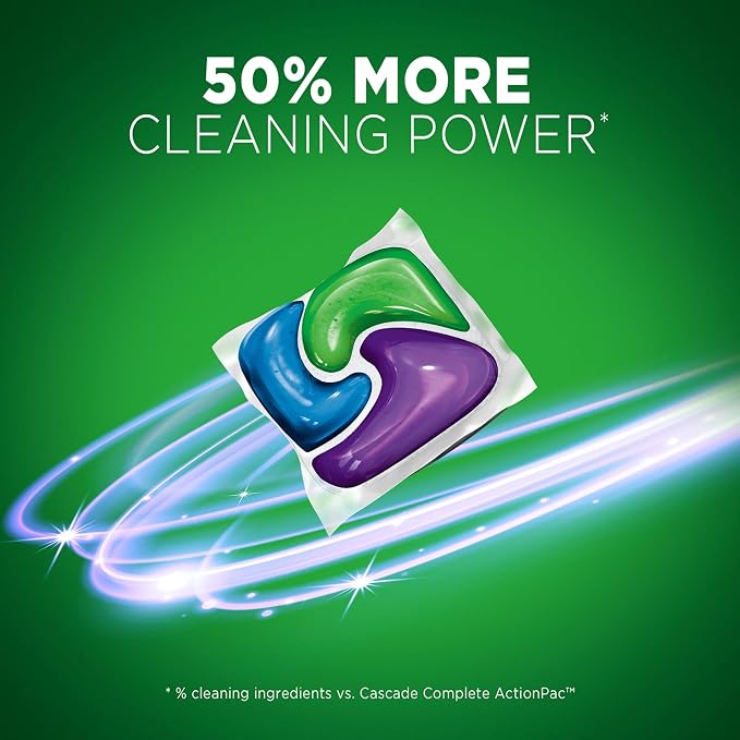 Cascade Platinum Actionpacs Dishwasher Detergent, Lemon Scent, 30 Count