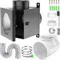 Dryer Lint Trap, Metal Dryer Duct Lint Trap Lint Catcher Collector Box with 90 Degree Dryer Vent Elbow, Secondary laundry lint catcher Connector Kit for Electric Dryer - Easy to Install & Maintain