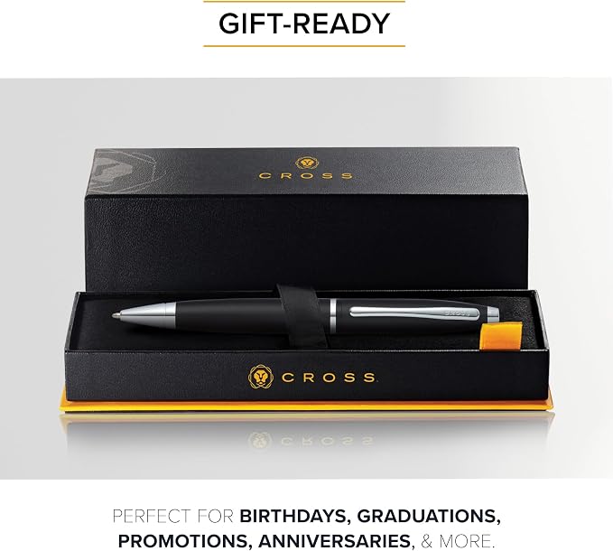 Cross Calais Matte Black Ballpoint Pen - High-End Pen for Everyday Use - Professional Desk Essential - Smooth Writing - Durable Construction - Black Ink - Gift Box Included
