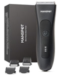 MANSPOT Manscape Groin & Body Hair Trimmer for Men, Electric Pubic Shaver | Replaceable Ceramic Blade, Ball Razors for Men, Manscape Kit with 4 Guards, IPX7 Waterproof, Wet/Dry Use, 90-Minute Shaving
