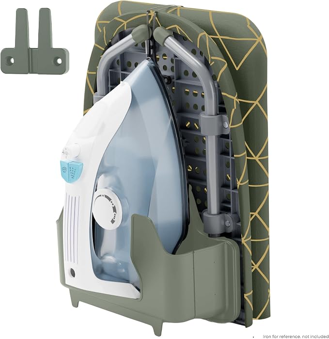 Xabitat Foldable Tabletop Ironing Board with Iron Holder, Green | Portable tabletop design, foldable frame, heat-resistant cover, space-saving storage