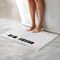 Muddy Mat® | Chenille Bathroom Rugs Quick Dry Microfiber Mats Non Slip Washable, Extra Thick, Soft and Highly Absorbent Bath Mats for Bathroom, Kitchen, and Shower Floor - White 24"x35"